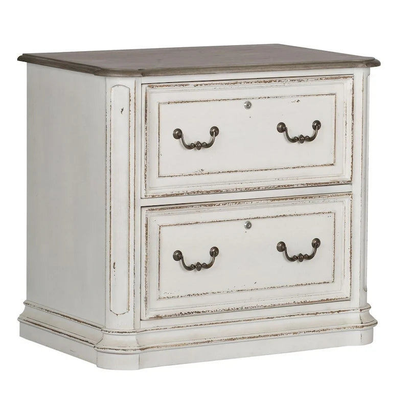 Meuble de classement latéral Magnolia Manor Antique White Executive Media
