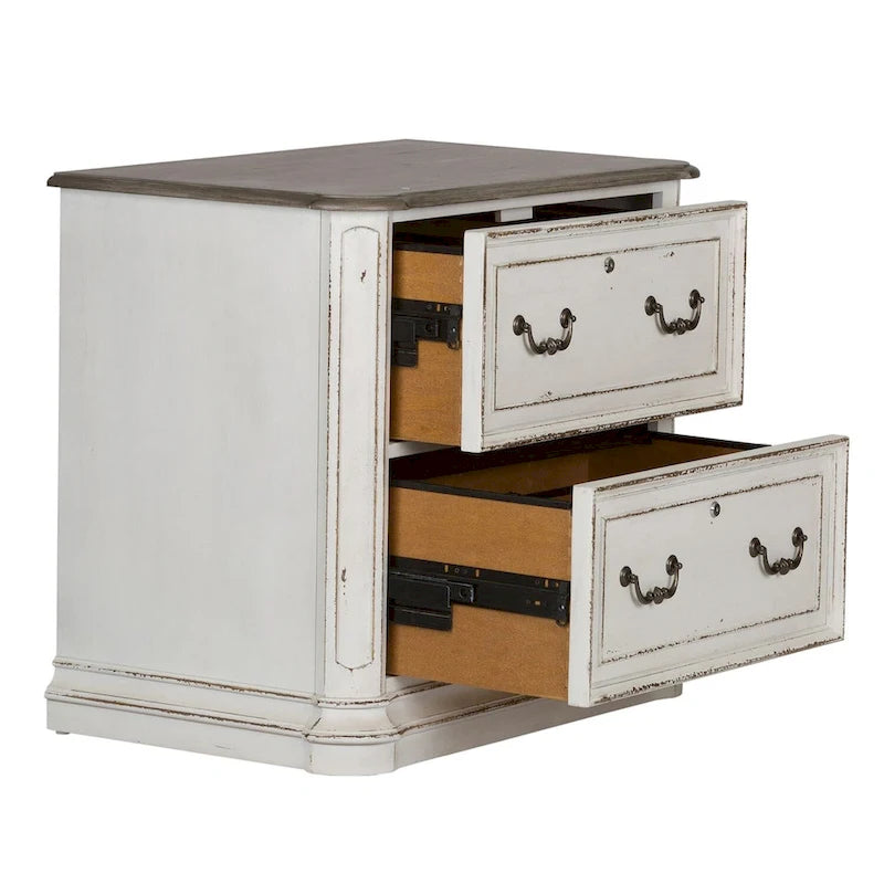 Meuble de classement latéral Magnolia Manor Antique White Executive Media