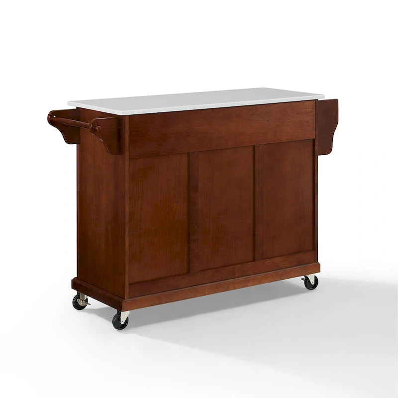 Desserte de cuisine pleine grandeur en acajou avec plateau en granit – 51,5 L x 18 P x 36,5 H
