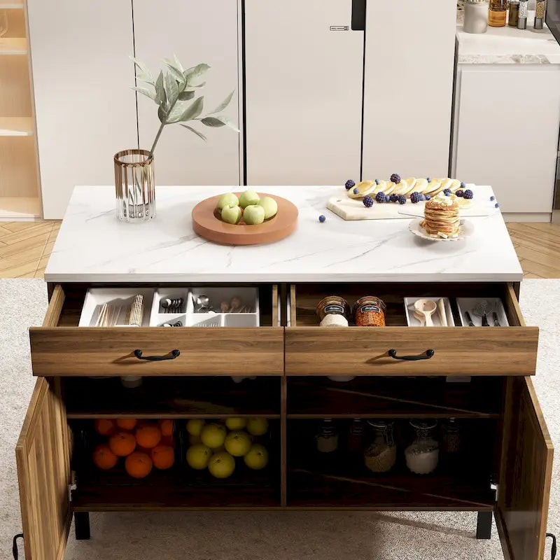 Îlot de cuisine élégant - Organisez et embellissez votre espace Table de buffet - 47.2X23.6X33.5