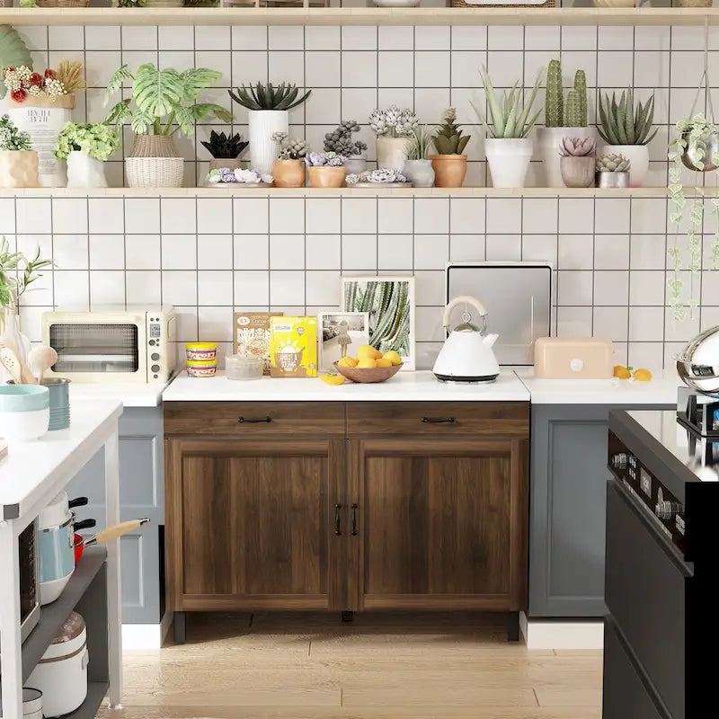 Îlot de cuisine élégant - Organisez et embellissez votre espace Table de buffet - 47.2X23.6X33.5
