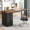 Bureau informatique de 47 pouces avec 5 tiroirs, en bois et métal, pour bureau ou salon