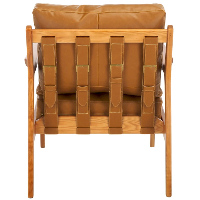 Fauteuil d'appoint en bois massif avec coussin (entièrement assemblé) – 28 po L x 33 po P x 34 po H – 28 po L x 33 po P x 34 po H
