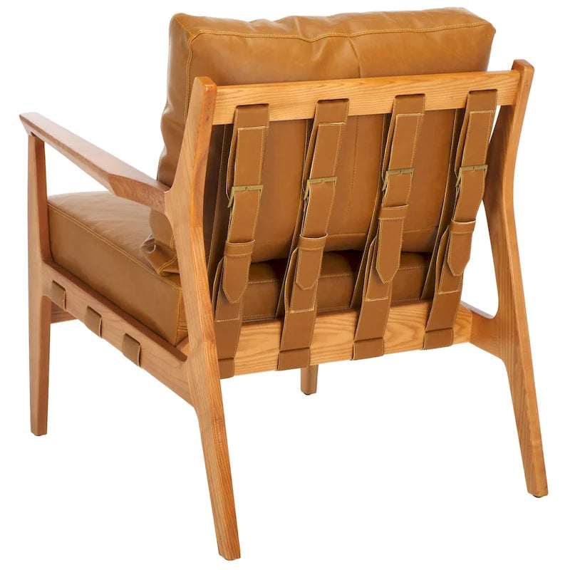 Fauteuil d'appoint en bois massif avec coussin (entièrement assemblé) – 28 po L x 33 po P x 34 po H – 28 po L x 33 po P x 34 po H