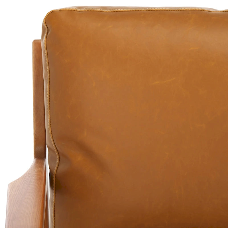 Fauteuil d'appoint en bois massif avec coussin (entièrement assemblé) – 28 po L x 33 po P x 34 po H – 28 po L x 33 po P x 34 po H