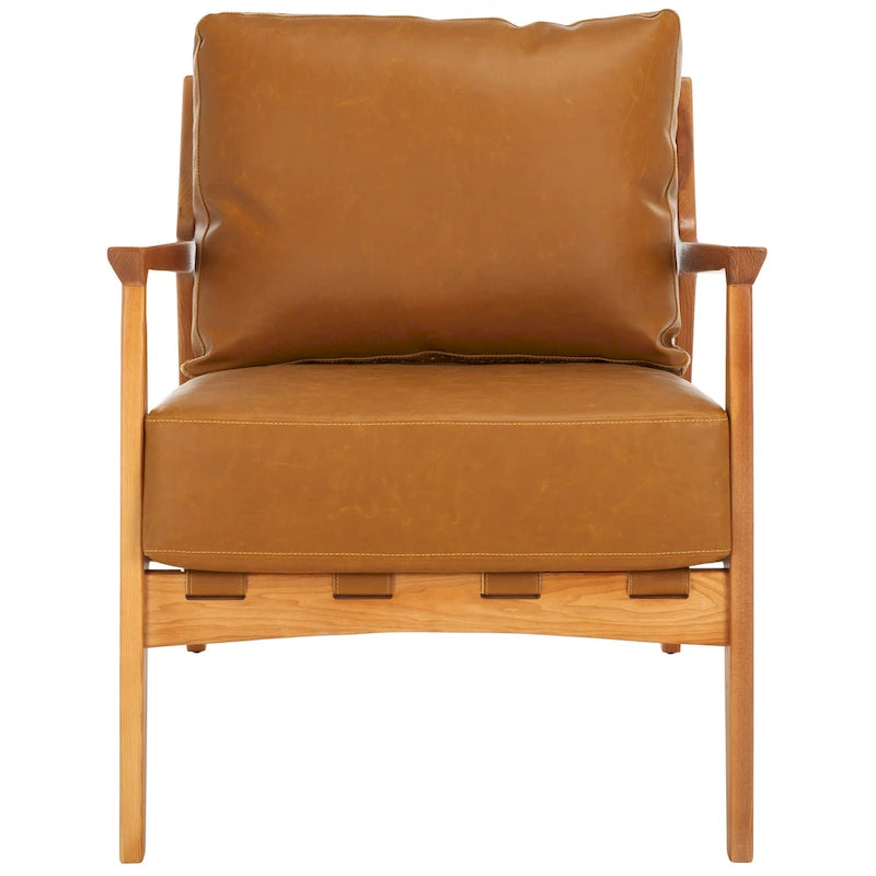 Fauteuil d'appoint en bois massif avec coussin (entièrement assemblé) – 28 po L x 33 po P x 34 po H – 28 po L x 33 po P x 34 po H