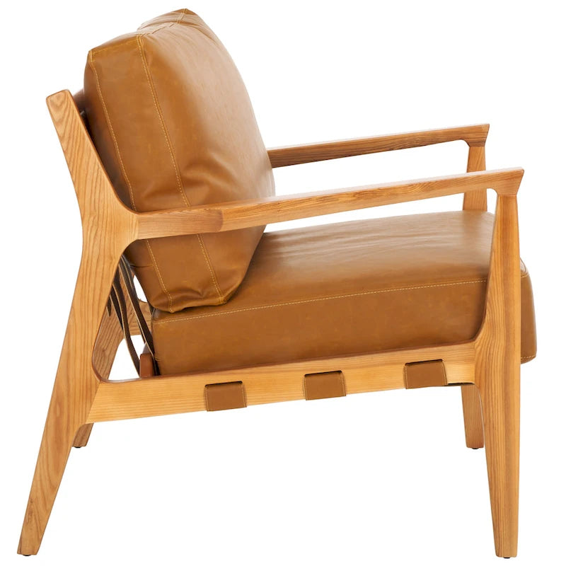 Fauteuil d'appoint en bois massif avec coussin (entièrement assemblé) – 28 po L x 33 po P x 34 po H – 28 po L x 33 po P x 34 po H