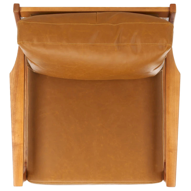 Fauteuil d'appoint en bois massif avec coussin (entièrement assemblé) – 28 po L x 33 po P x 34 po H – 28 po L x 33 po P x 34 po H