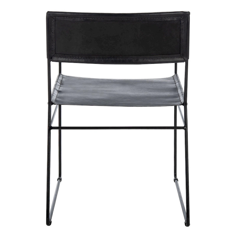 Chaise de salle à manger en cuir (lot de 2) - 21,7 L x 19,7 P x 31,9 H - 22Lx20Px32H