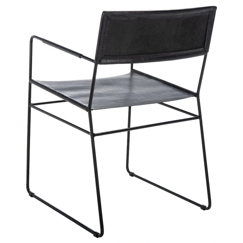 Chaise de salle à manger en cuir (lot de 2) - 21,7 L x 19,7 P x 31,9 H - 22Lx20Px32H