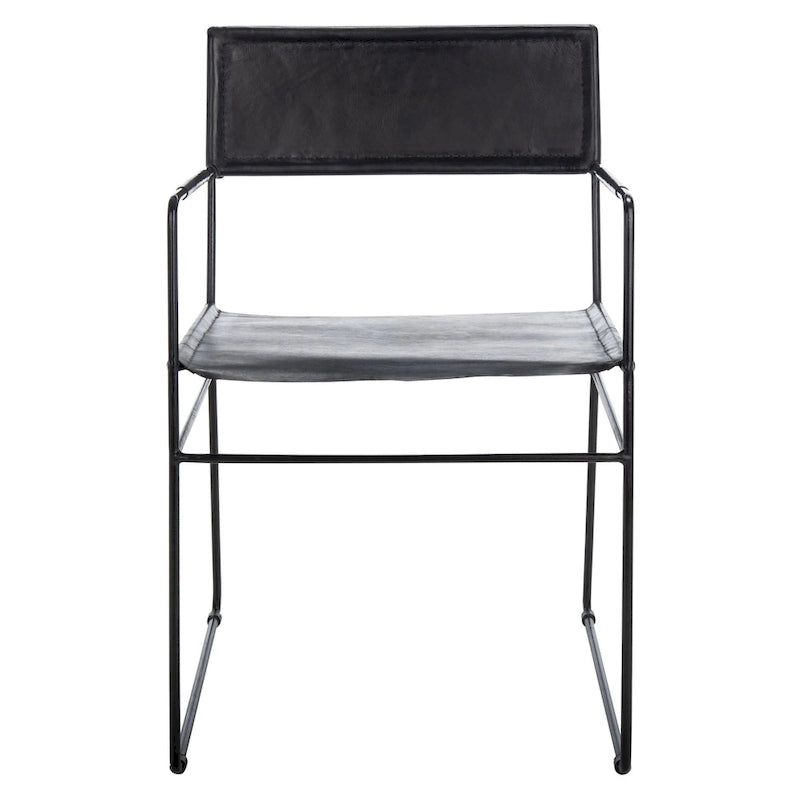 Chaise de salle à manger en cuir (lot de 2) - 21,7 L x 19,7 P x 31,9 H - 22Lx20Px32H