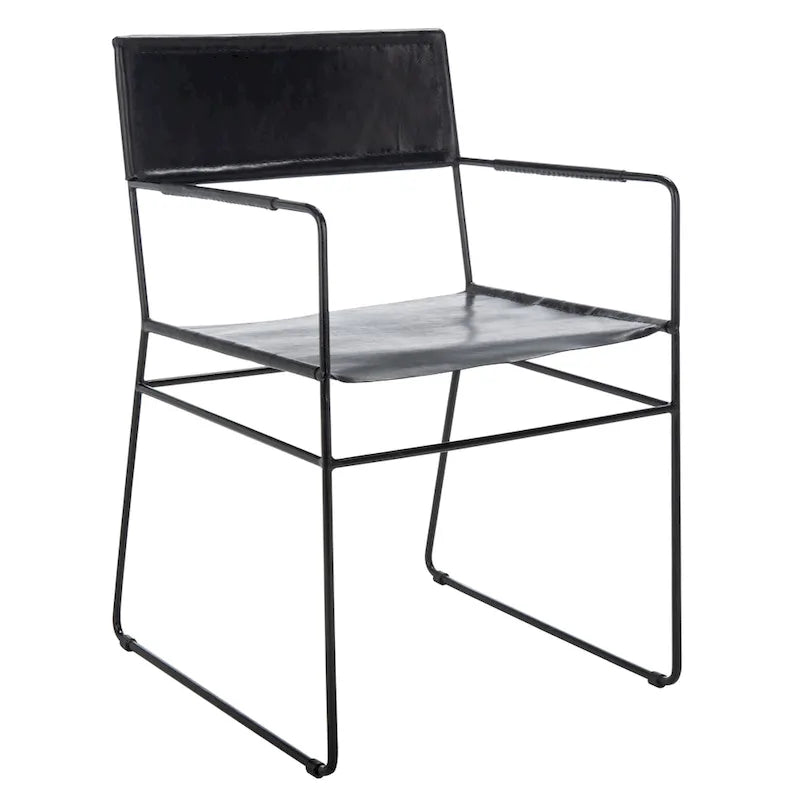 Chaise de salle à manger en cuir (lot de 2) - 21,7 L x 19,7 P x 31,9 H - 22Lx20Px32H