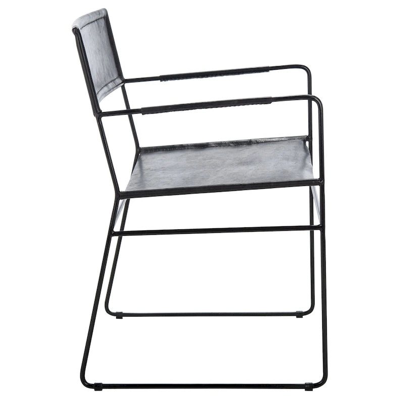 Chaise de salle à manger en cuir (lot de 2) - 21,7 L x 19,7 P x 31,9 H - 22Lx20Px32H