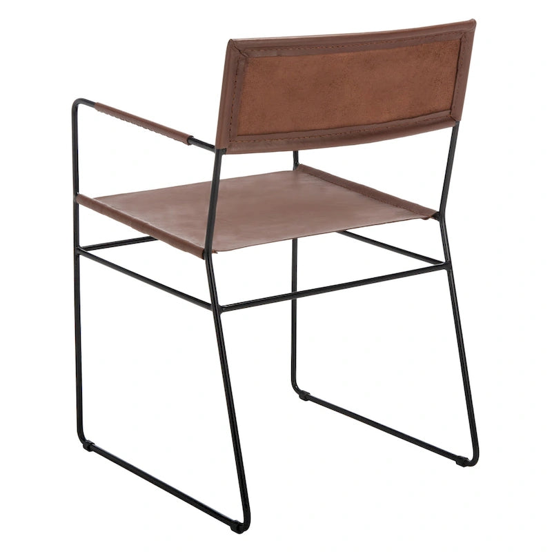 Chaise de salle à manger en cuir (lot de 2) - 21,7 L x 19,7 P x 31,9 H - 22Lx20Px32H