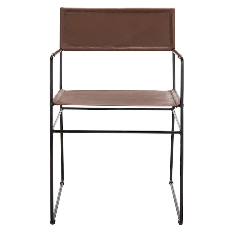 Chaise de salle à manger en cuir (lot de 2) - 21,7 L x 19,7 P x 31,9 H - 22Lx20Px32H