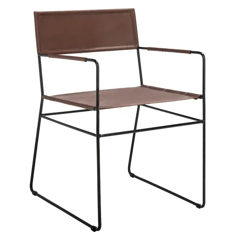 Chaise de salle à manger en cuir (lot de 2) - 21,7 L x 19,7 P x 31,9 H - 22Lx20Px32H