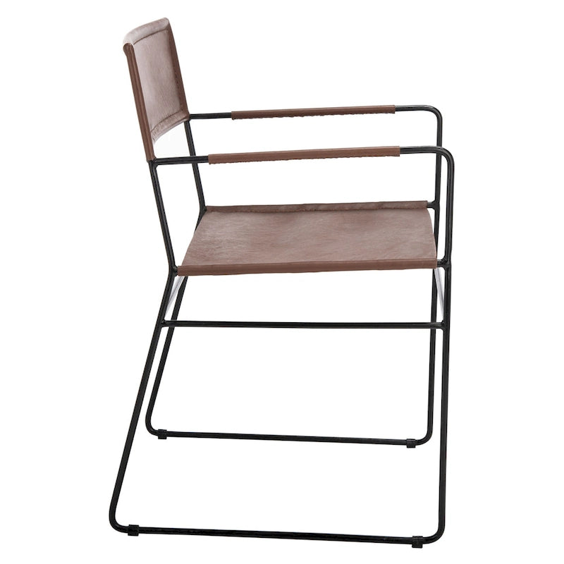 Chaise de salle à manger en cuir (lot de 2) - 21,7 L x 19,7 P x 31,9 H - 22Lx20Px32H