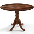 Table de salle à manger en bois avec plateau rond et pieds en tréteaux incurvés - 39.37 x 39.37 x 28.74