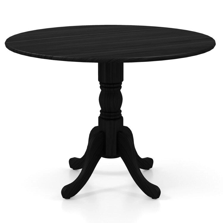 Table de salle à manger en bois avec plateau rond et pieds en tréteaux incurvés - 39.37 x 39.37 x 28.74