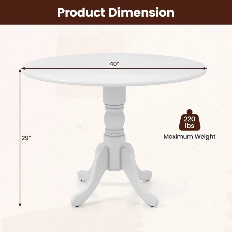 Table de salle à manger en bois avec plateau rond et pieds en tréteaux incurvés - 39.37 x 39.37 x 28.74