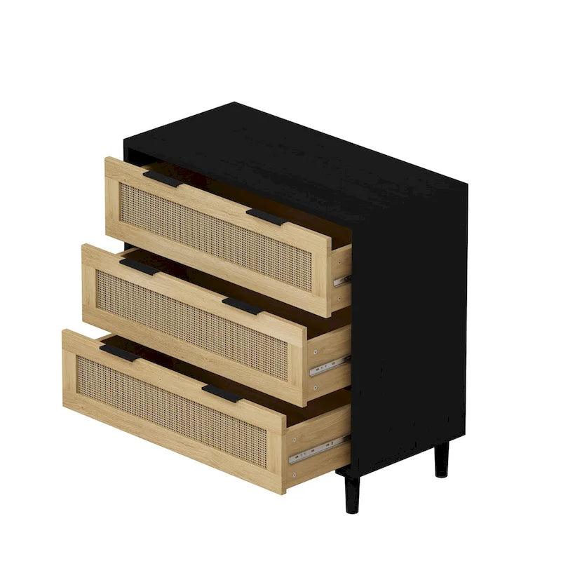 Commode en rotin à 3 tiroirs