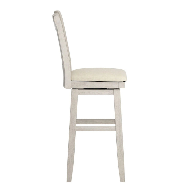 Tabouret de bar pivotant en bois à double dossier en X