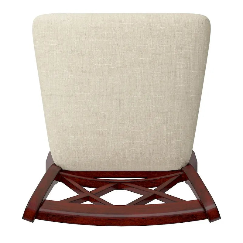 Tabouret de bar pivotant en bois à double dossier en X