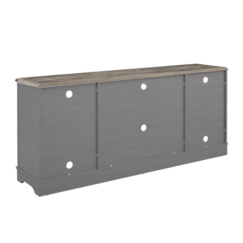 Meuble TV rustique extra-large de 178 cm pour téléviseurs de 80 pouces - Fini bois naturel