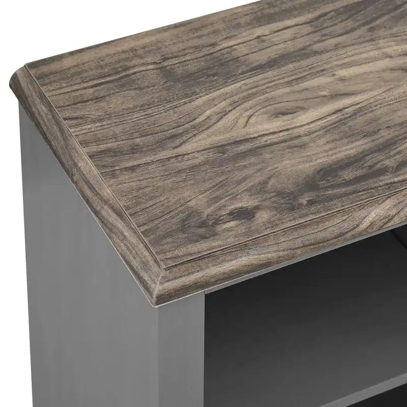 Meuble TV rustique extra-large de 178 cm pour téléviseurs de 80 pouces - Fini bois naturel