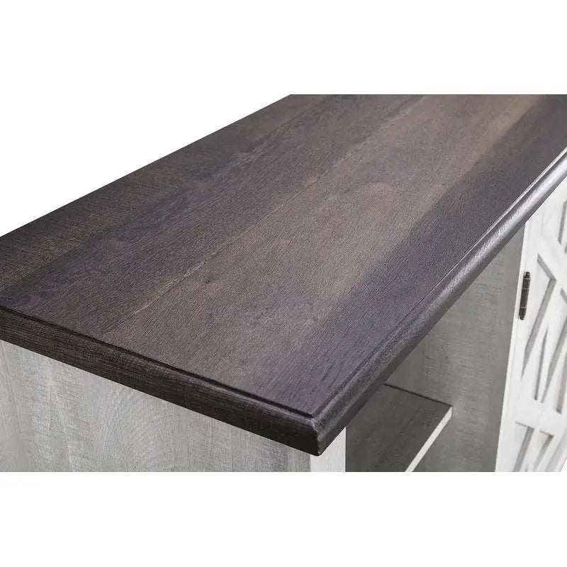 Meuble TV rustique extra-large de 178 cm pour téléviseurs de 80 pouces - Fini bois naturel