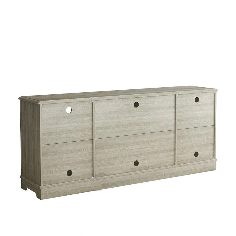 Meuble TV rustique extra-large de 178 cm pour téléviseurs de 80 pouces - Fini bois naturel