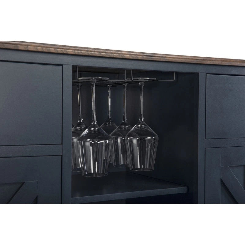 Meuble à vin moderne avec porte en X et porte-bouteilles intégré de 119 cm de largeur