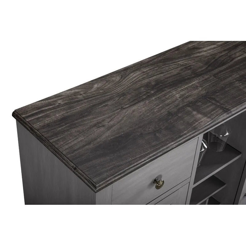 Meuble à vin moderne avec porte en X et porte-bouteilles intégré de 119 cm de largeur