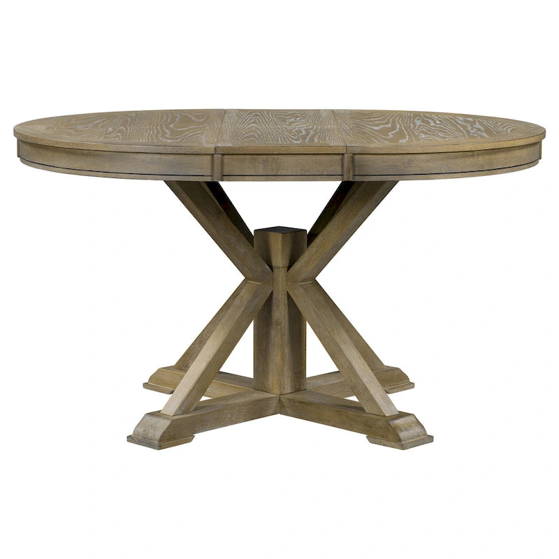 Table de salle à manger extensible de style rétro et fonctionnel, avec une rallonge de 30 cm