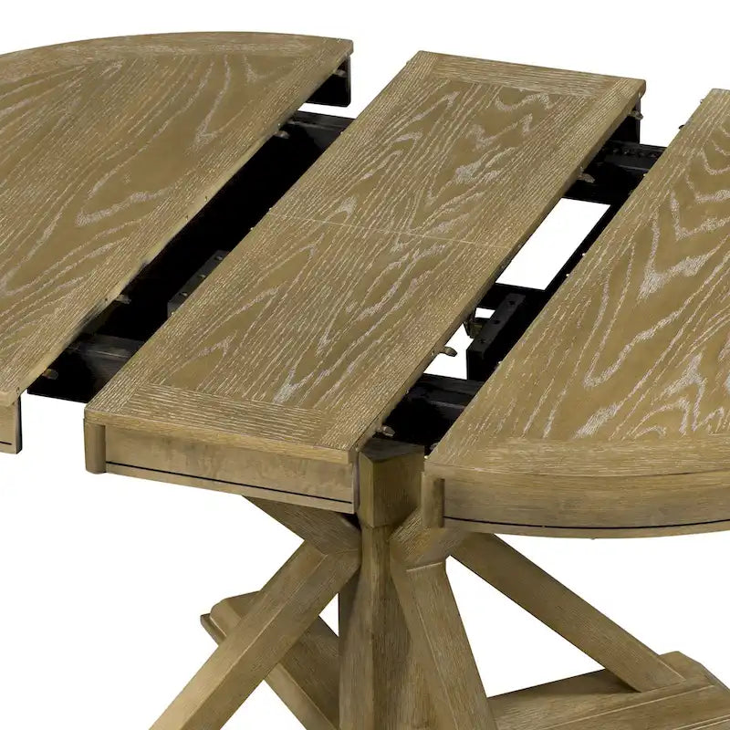 Table de salle à manger extensible de style rétro et fonctionnel, avec une rallonge de 30 cm