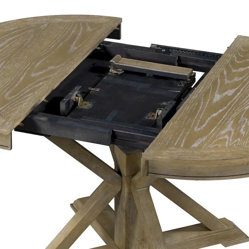 Table de salle à manger extensible de style rétro et fonctionnel, avec une rallonge de 30 cm