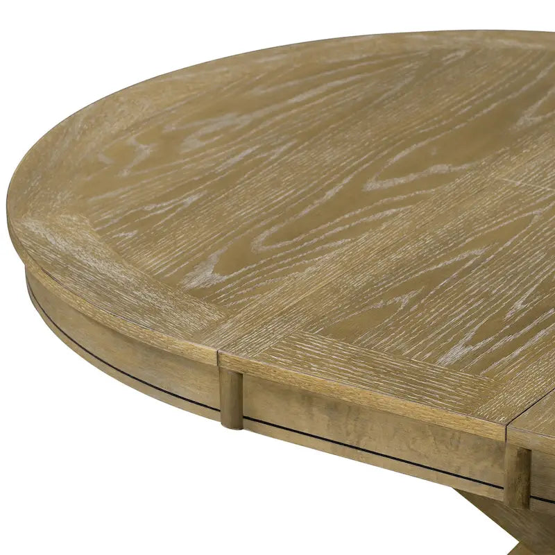 Table de salle à manger extensible de style rétro et fonctionnel, avec une rallonge de 30 cm