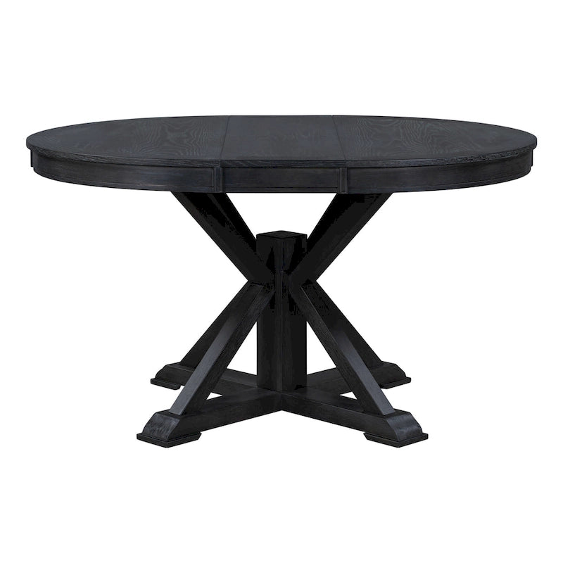 Table de salle à manger extensible de style rétro et fonctionnel, avec une rallonge de 30 cm
