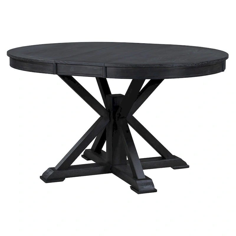 Table de salle à manger extensible de style rétro et fonctionnel, avec une rallonge de 30 cm