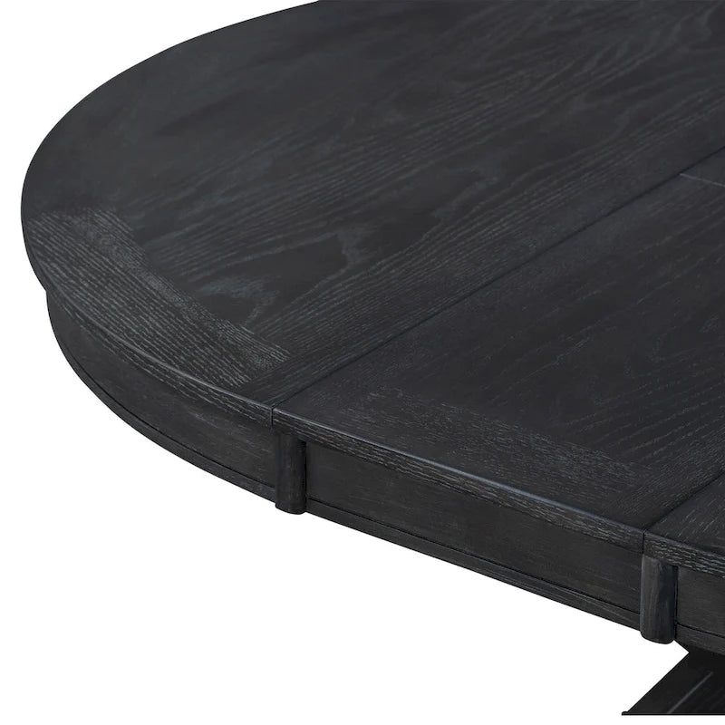 Table de salle à manger extensible de style rétro et fonctionnel, avec une rallonge de 30 cm