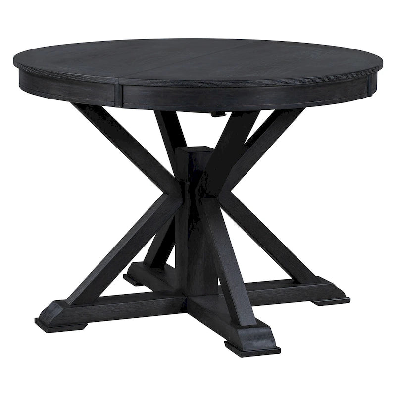 Table de salle à manger extensible de style rétro et fonctionnel, avec une rallonge de 30 cm