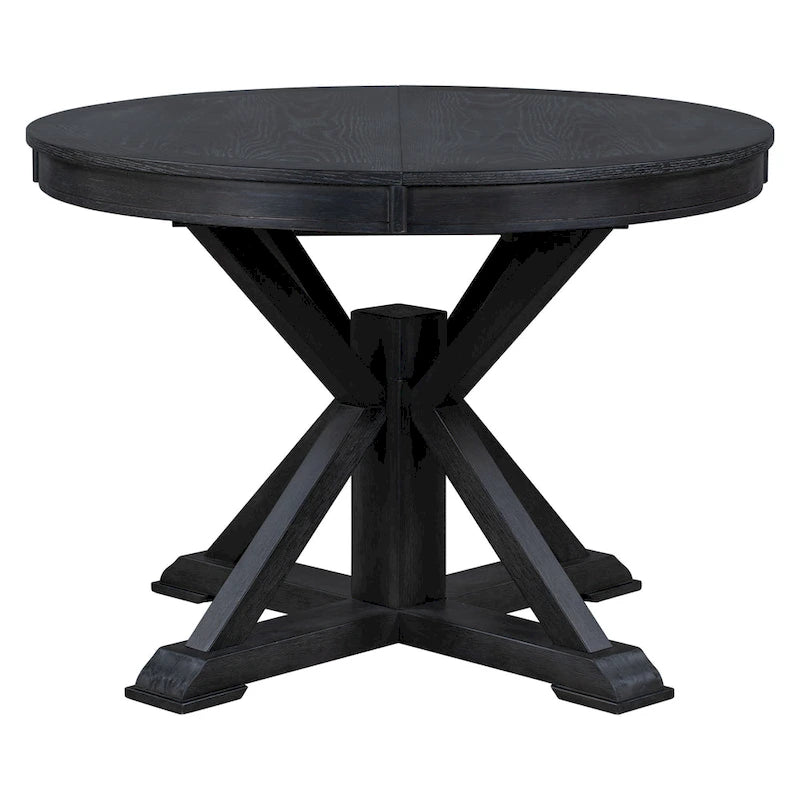 Table de salle à manger extensible de style rétro et fonctionnel, avec une rallonge de 30 cm