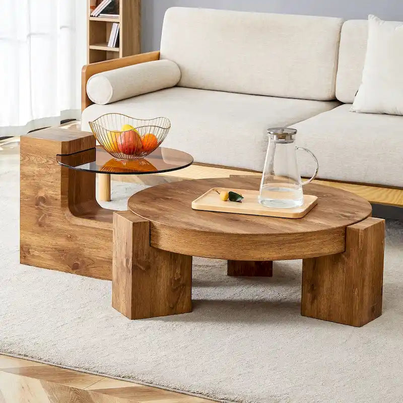 La table basse double plateau amovible, et la conception détachable peut rendre l'utilisation de l'espace plus flexible