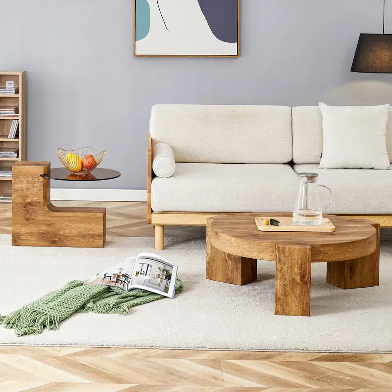 La table basse double plateau amovible, et la conception détachable peut rendre l'utilisation de l'espace plus flexible
