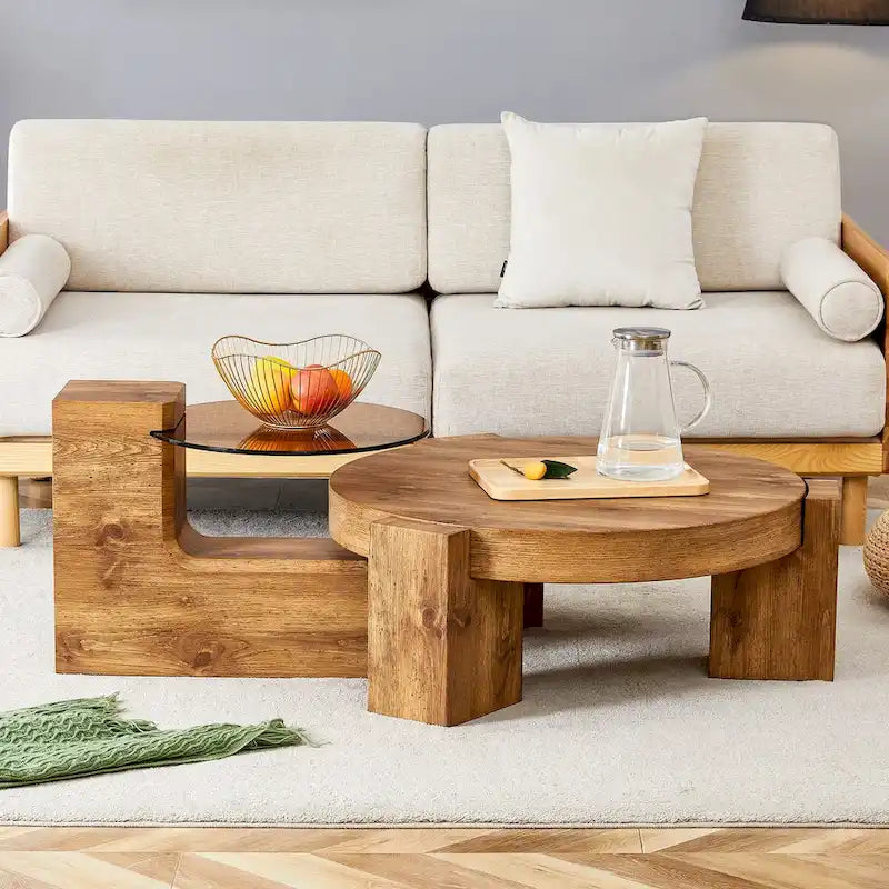 La table basse double plateau amovible, et la conception détachable peut rendre l'utilisation de l'espace plus flexible