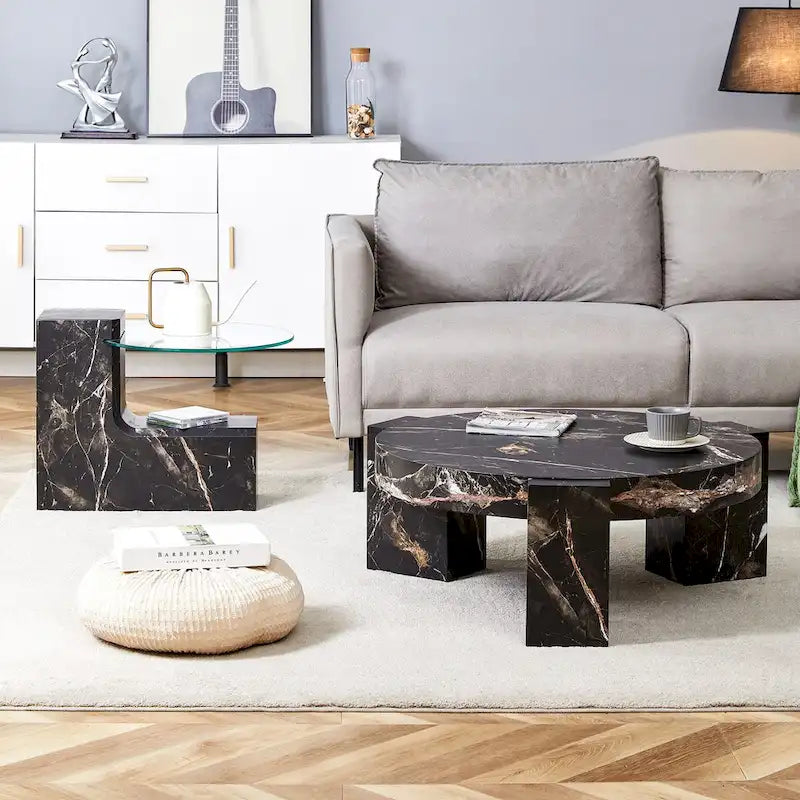 La table basse double plateau amovible, et la conception détachable peut rendre l'utilisation de l'espace plus flexible