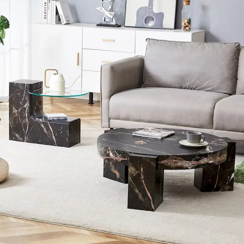 La table basse double plateau amovible, et la conception détachable peut rendre l'utilisation de l'espace plus flexible