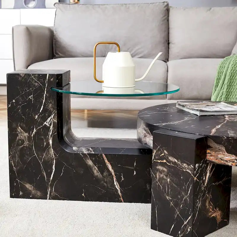 La table basse double plateau amovible, et la conception détachable peut rendre l'utilisation de l'espace plus flexible