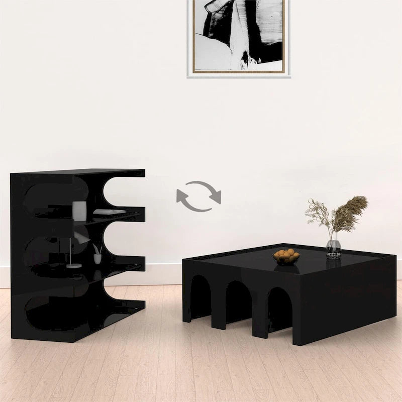 Étagère à livres et table basse multifonctionnelles à 4 niveaux blanches, étagère à livres créative, étagères de rangement minimalistes