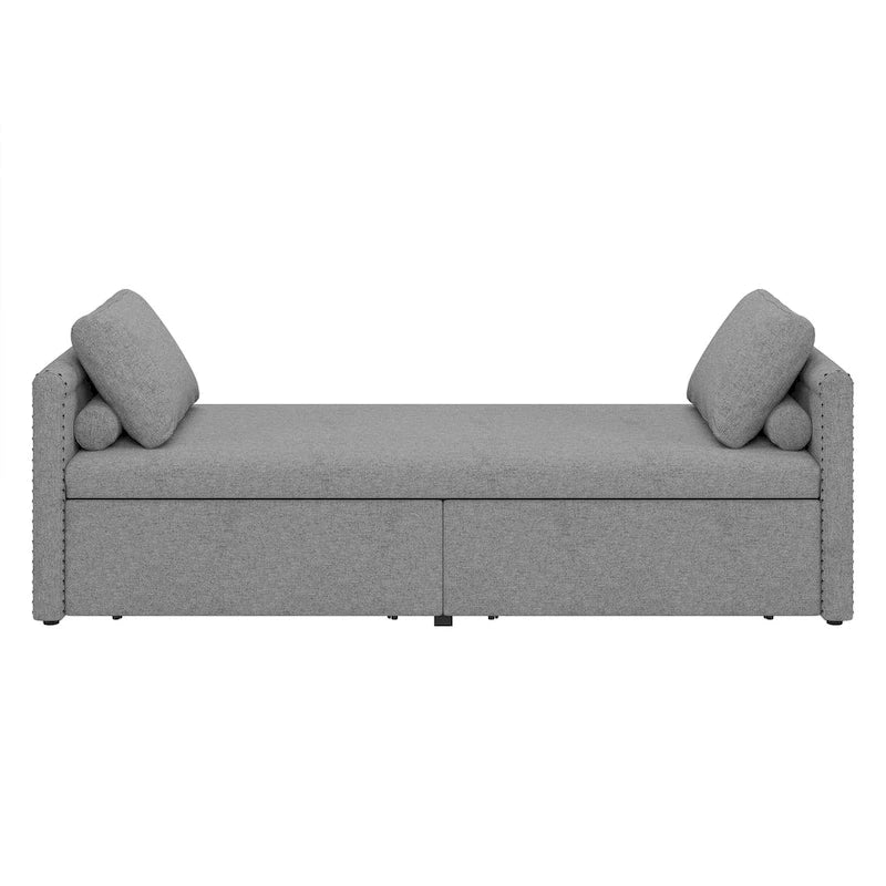 Chaise longue moderne pour lit de repos, lit de repos simple avec 2 tiroirs, pas besoin de matelas, parfait pour les salons et les bureaux à domicile